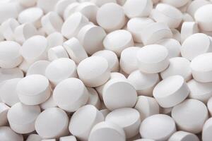 White pills closeup photo
