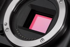 Camera image sensor close up photo
