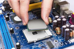 Electronic circuit board, processor installation photo