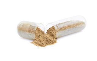 Capsule on white background photo