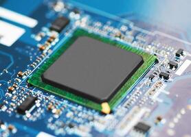Electronic circuit board with processor photo