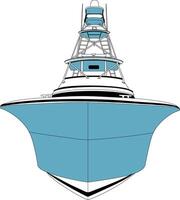 front view boat line art vector