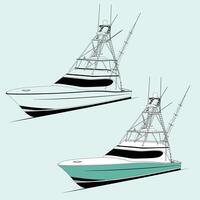 Illustration of a Speedboat with Dynamic Lines vector