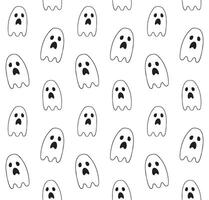 Seamless pattern of hand drawn doodle sketch ghost vector