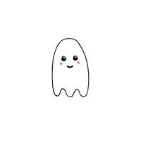 Hand drawn sketch ghost isolated on white background vector