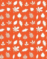 Seamless pattern of different color hand drawn doodle sketch leaves isolated vector
