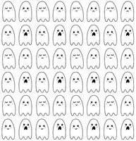 Seamless patterns of hand drawn doodle sketch ghost isolated on white background vector