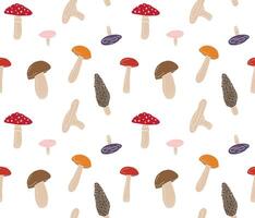 Seamless pattern of hand drawn doodle sketch mushroom on white background vector