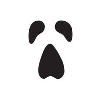 Hand drawn doodle sketch ghost face isolated on white background vector