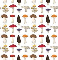 Seamless pattern of hand drawn doodle sketch mushrooms isolated on white background vector
