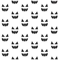 Seamless pattern of doodle sketch Halloween pumpkin face isolated on white background vector