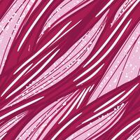 Abstract seamless pattern with hand drawn diagonal lines and waves, spots. Pink, white stripes. vector