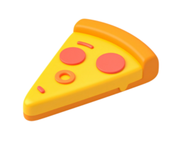 Yellow and orange slice of pizza with two red circles on top. The pizza slice is cut in half png