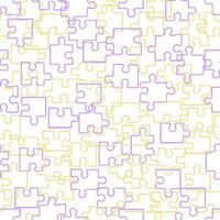 Background with puzzle concept in the form of colored outlines on a white background. vector