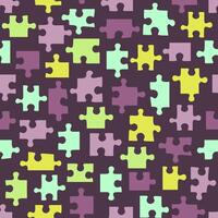 Seamless pattern with puzzle concept in the form of colored pieces. vector