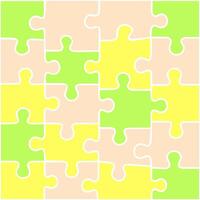 Puzzle concept in the form of colored pieces. vector