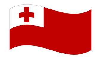 Wavy Flag of Tonga, isolated on clean background. Flag of the Kingdom of Tonga. Polynesia. illustration. vector