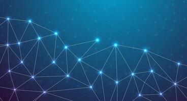Low Poly Network Connection Background - Futuristic Blue Digital Design vector