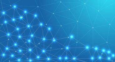 Abstract Futuristic Molecule Technology Background Digital Polygonal Design vector