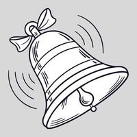 Minimal Ringing Bell Line Icon for Alert Notification vector