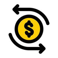 Simple Cash Flow colorful icon. The icon can be used for websites, print templates, presentation templates, illustrations, etc vector