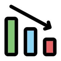 Simple Recession colorful icon. The icon can be used for websites, print templates, presentation templates, illustrations. vector