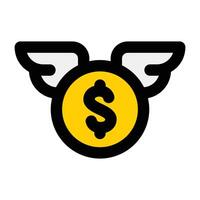 Simple Flying Money colorful icon. The icon can be used for websites, print templates, presentation templates, illustrations, etc vector