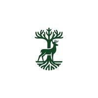 deer is standing in front of a tree vector