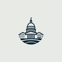 the capitol building is shown in a simple design vector