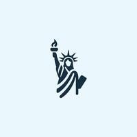 the unique statue of liberty is holding a torch vector