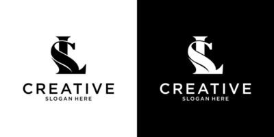 SL or LS initial letter logo design concep vector