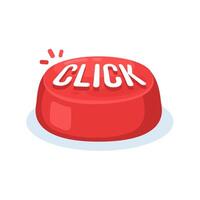 Bright red click button illustration vector