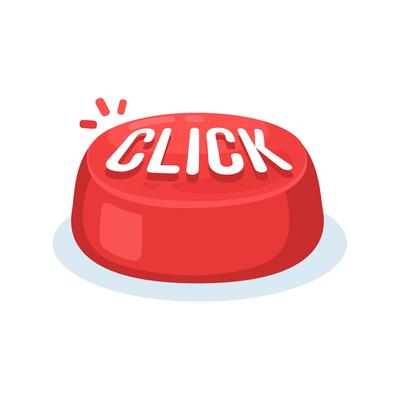Bright red click button illustration