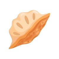 illustration of a single dumpling with detailed texture, perfect for culinary and food related designs. vector