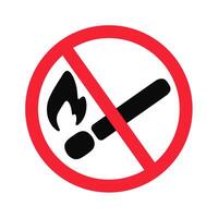 No Fire Sign Do not create sparks or flammable objects. vector