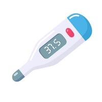 Digital thermometer displaying temperature reading vector