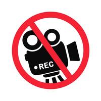 No Recording Allowed Symbol with Camera Icon vector