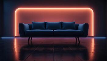 Modern Sofa with Neon Lighting photo