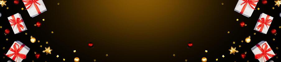 Christmas banner background with gift box photo