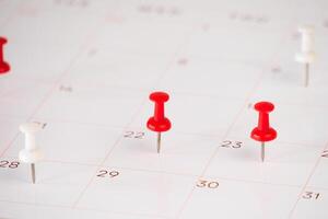 pin stack on the calendar for background photo
