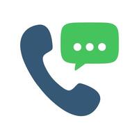 Icon of a telephone with chat bubbles indicating conversation vector