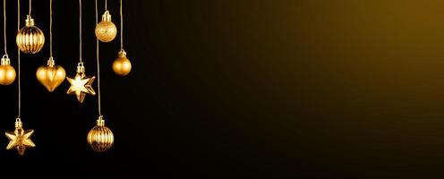 gold Christmas bauble for banner background photo