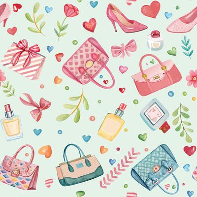 A seamless Watercolor Patterns Super Cute Mother's Day