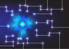 Futuristic Hi-Tech Digital Circuit Background vector