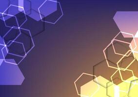 Modern Abstract Hexagon Tech Background , Purple and Yellow Gradient Design vector
