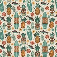 seamless pattern tiki vector