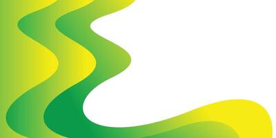Abstract wavy shape gradient green yellow vector