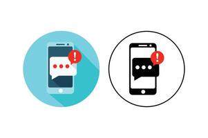Phone Notification Alert Icons , smartphone message notification icon vector