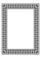 Rectangular Vertical European national ornament frame. A4 format. European pattern frame, ornament, border of Greece, ancient Rome, Byzantine. For Diplom, certificate, embroidery, sandblasting, laser vector