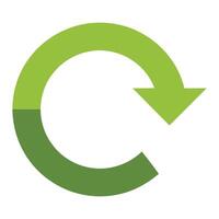 Green circular arrow icon graphic isolated on white background vector